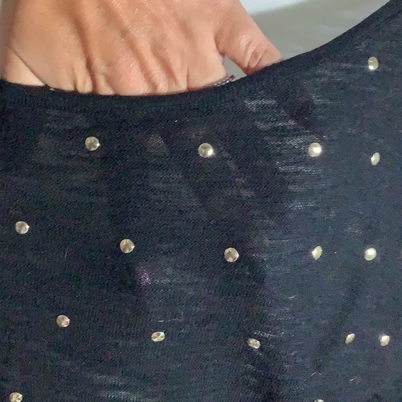 EXPRESS - Sz M - asymmetric 3/4 arm studded batwing lightweight sweater - Picture 4 of 8